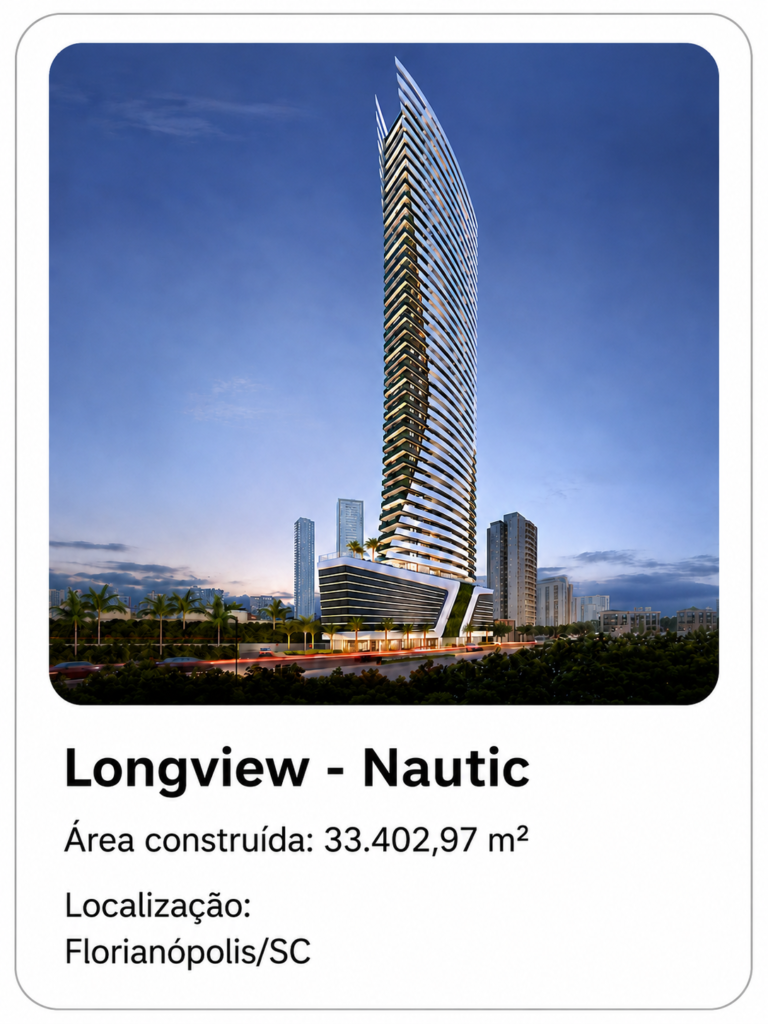 Empreendimento Longview - Nautic: 33.402,97 m² construídos em Florianópolis/SC